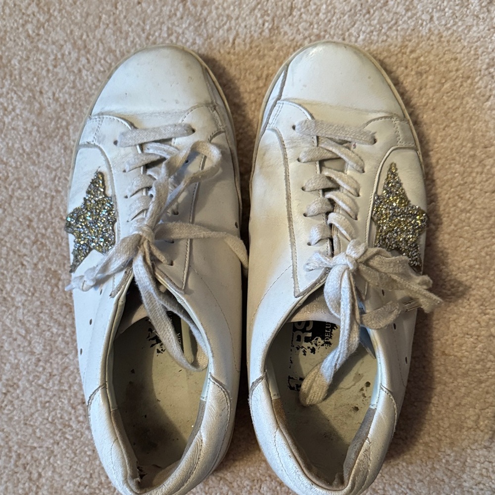 Golden goose sneakers white and silver